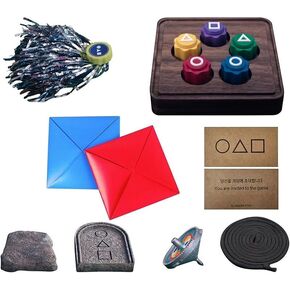 Korean Folk Game Set,Korean Traditional Play Game, Gong-gi, Biseokchigi, Jebi chagi, Paeng-y, DDAKJI Game Set, Family Travel Game (1 Set)