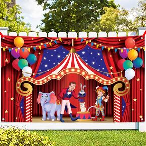 Katchon Carnival Backdrop - 72 × 44 بوصة كبيرة | سيرك ، كرنفال مواضيع زخارف حفلة