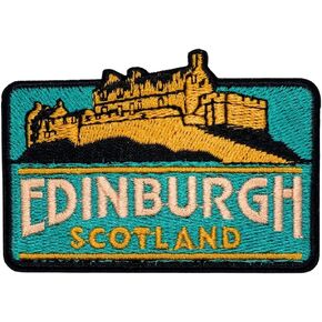 Edinburgh Castle Scotland Patch – 2.15 inches, Cool Scottish Iron On Patch Travel – Embroidered Travel Scotland Patches for Backpacks