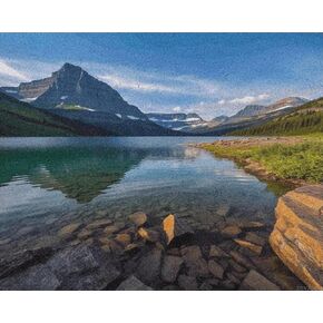 ZUVRDIAI DIY Paint by Number, Glacier National Park Print Digital Painting, Beautiful Paint by Numbers, Paint by Numbers for Adults 16x20Inch No Frame