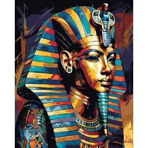 طلاء QacyId بأرقام للبالغين مجموعة الطلاء DIY مع 40x50cm طباعة ما قبل القماش الدهانات الأكريليك مثالية للمبتدئين المصري