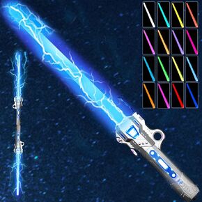 Lightsaber ، 16 لون تغيير الضوء القابل للسحب مع صوت FX Sound و USB C شحن كابل ، 3MODES سيوف الضوء القابلة لإعادة الشحن للأطفال هدايا الحفلات عيد الميلاد