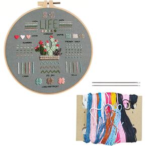 ocxutsx Adult Embroidery Kit, Includes Embroidery Hoop, Threads, Needles, Scissors, Guide, and Animal Patterns. Beginner’s Set with Patterns and Adult Instructions.(Christmas Tree)