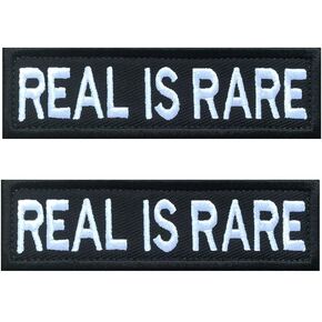 Antrix 2 Packs Real is Rare Funny Biker Motorcycle Patch Hook & Loop Fasteners Embroidered Applique Sew on Emblem Patch for Clothes Clothing Jacket Jeans Bags Backpack T-Shirts Pants Dogs