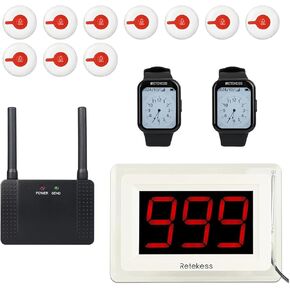 RETEKESS T114 PAGER ، نظام الاتصال اللاسلكي ، أساليب تذكير متعددة ، MAX 999 ، 2 TD113 أجهزة استقبال مشاهدة ، 10 أزرار استدعاء تنبيه للعيادة ، المستشفى ، محطة الممرضات