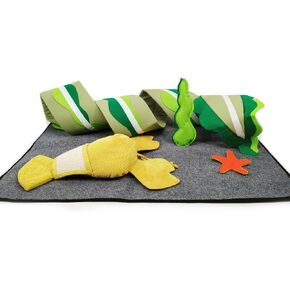 Monomoon Sea-Themed Cat Play Mat - Flexible and Fun Cat Activity Mat - Flexible and Fun for Your Feline Friend - A Seaside Adventure for Your Cat
