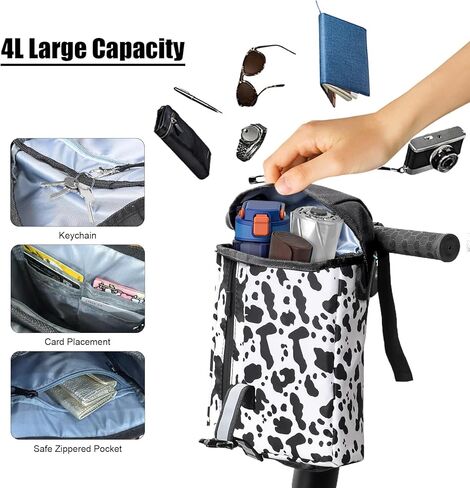 حقيبة سكوتر كهربائية محمولة ، كيس تخزين كبير من الدراجات البخارية الناعمة مع أحزمة الكتف ، جيوب وشرائط عاكسة ، حقيبة مقود أمامي للدراجة الكهربائية المقاومة للماء ، أسود ، أسود in Kuwait