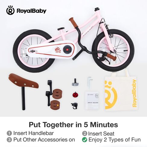 Royalbaby Kids Bike ، Terra Ez Balance to Pedal Debale Bicycle ، 14 16 18 18 inch Easy Learn Balancing to Kiping Boys Girls Ages 3-9 Years Beginners in Kuwait
