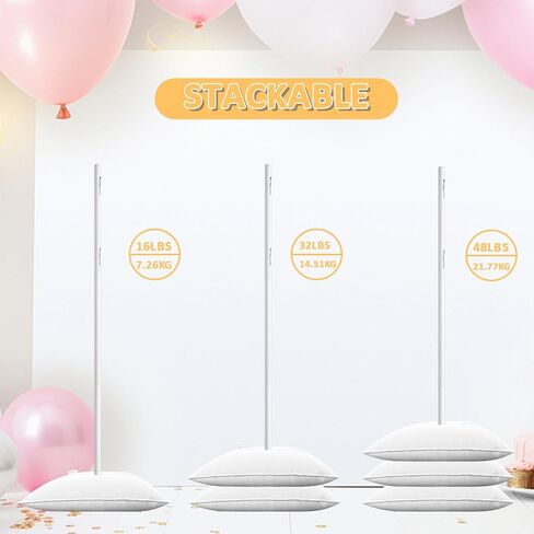 Water Weight Bags for Balloon Column Stand and Balloon Arch Kit, Balloon Weights Pack of 2, Square Thickened Heavy Water Bag, Assemble Fillable Base for Party Supplies (Each 16 lbs White) in Saudi Arabia