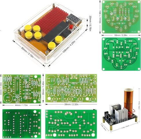 Soldering Practice Kit 5in1 DIY Classic Game Music Tesla Coil Audio-Light Control Red Heart-Shaped Clapping Sound Control Kit Plug-in Circuit Kit Learn Soldering Kit for Beginners (5IN107) in Saudi Arabia