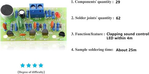 Soldering Practice Kit 5in1 DIY Classic Game Music Tesla Coil Audio-Light Control Red Heart-Shaped Clapping Sound Control Kit Plug-in Circuit Kit Learn Soldering Kit for Beginners (5IN107) in Saudi Arabia