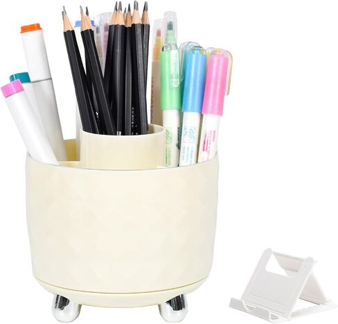 Marte Vanci Rotating Pen Holder for Desk, 360°Rotating Pen Pencil Organizer with 6 Compartment, Makeup Brush Holder Organizer (Dark Green) in Saudi Arabia