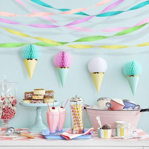 Crepe Paper Streamers in 6 Colors 492ft, Party Decorations, 6 Rolls, Multi-purpose celebrations, Paper, Style C, Striped, Bohemian, Tropical in Saudi Arabia