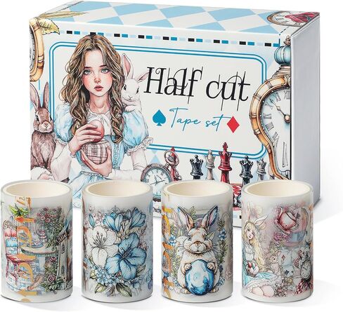 Snycler Pre-Cut Bumper Harvest Themed PET Washi Tapes - Vintage Aesthetic Tape Stickers for Journaling, Scrapbooking, Junk Journals, Crafts, Planners - 4 Rolls in Kuwait
