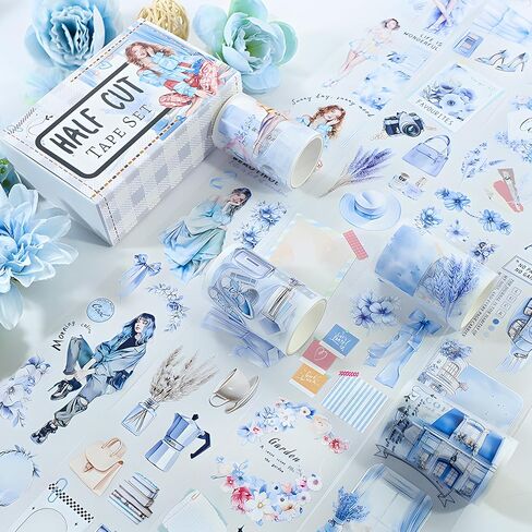 Snycler Pre-Cut Bumper Harvest Themed PET Washi Tapes - Vintage Aesthetic Tape Stickers for Journaling, Scrapbooking, Junk Journals, Crafts, Planners - 4 Rolls in Kuwait