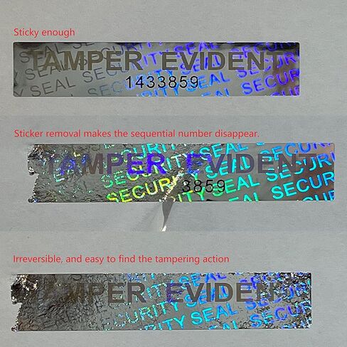 ملصقات التلاعب الواضحة تلميحات الهولوغرام مع أرقام متتابعة فريدة ، 1 '× 0.24' '(126) in Kuwait