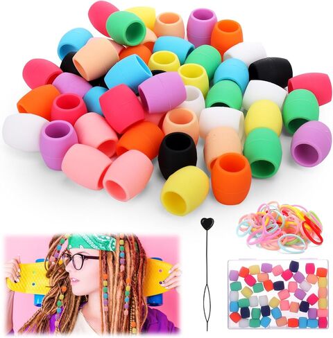 Silicone Hair Beads for Kids Girls,Silicone Beads for Hair Braids,Small in Saudi Arabia