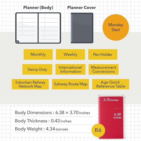 NOLTY Wide 1 Weekly Planner 2025, April Start, Japanese Edition, Black in Saudi Arabia