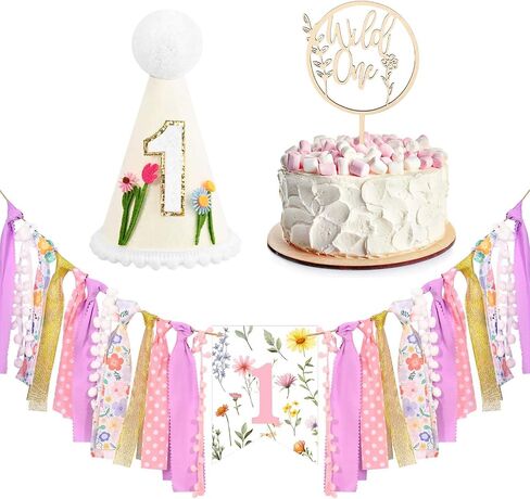 Race Car Birthday Highchair Banner Hat Checkered Candle One Birthday Highchair Photo Prop for Racing Theme Party Decorations (Car) in Saudi Arabia
