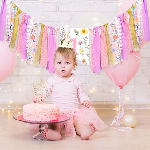 Race Car Birthday Highchair Banner Hat Checkered Candle One Birthday Highchair Photo Prop for Racing Theme Party Decorations (Car) in Saudi Arabia