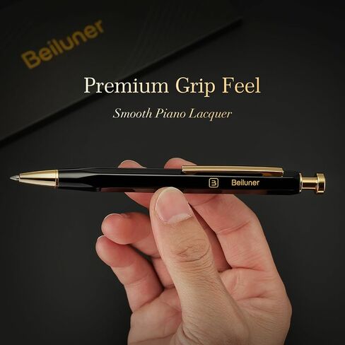 BEILUNER 312 Metal Gel Pen 0.5mm, Hexagonal Design, Green Piano Lacquer with 24K Gold Plated Accents, Includes One Refill, Professional Gel Pen Gift Box Set in Saudi Arabia