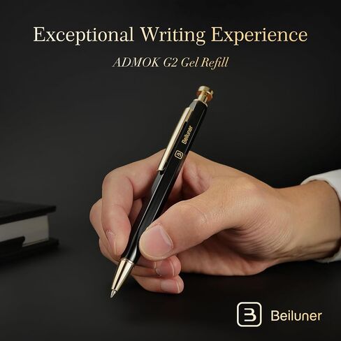 BEILUNER 312 Metal Gel Pen 0.5mm, Hexagonal Design, Green Piano Lacquer with 24K Gold Plated Accents, Includes One Refill, Professional Gel Pen Gift Box Set in Saudi Arabia