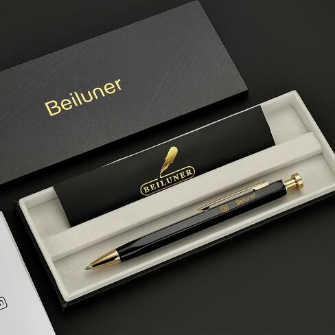 BEILUNER 312 Metal Gel Pen 0.5mm, Hexagonal Design, Green Piano Lacquer with 24K Gold Plated Accents, Includes One Refill, Professional Gel Pen Gift Box Set in Saudi Arabia