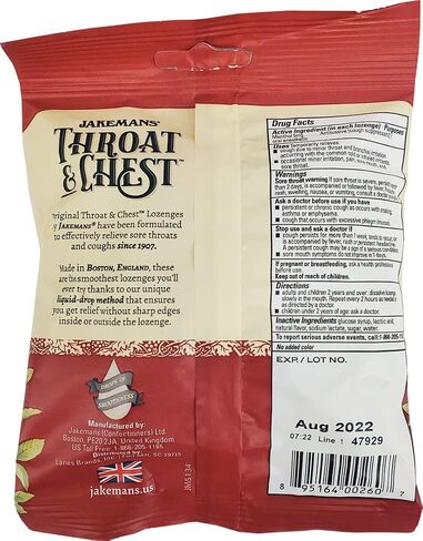 Jakemans Anise Throat & Chest Lozenges Cough Drops – Cough, Sore Throat and Seasonal Distress Soothing Relief – Liquid Drop Shape – 30 Lozenges (3 Pack) in Saudi Arabia