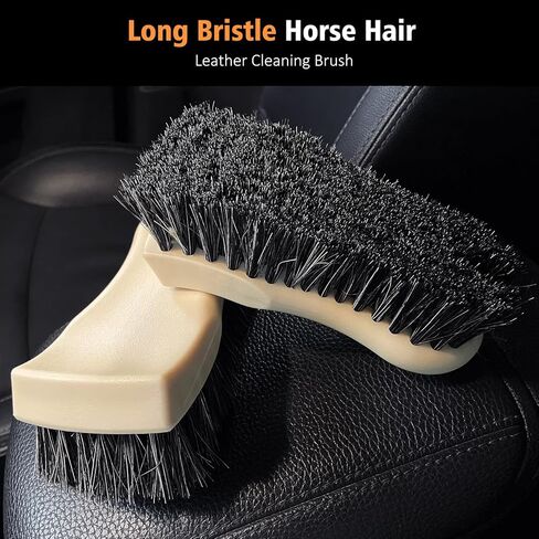 فرشاة تنظيف جلدية، فرشاة تنظيف السيارة بشعيرات طويلة من شعر الحصان للمقعد الجلدي الداخلي للسيارة والأثاث المنزلي in Saudi Arabia