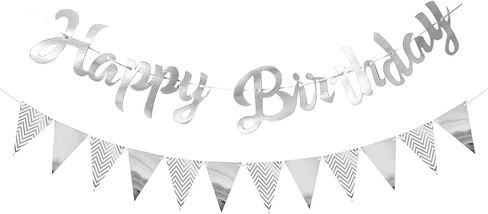 2PCS Rose Gold Happy Birthday Banner Sign - Happy Birthday Bunting Banner Garland for Women Girls Baby Kids Baby Shower Party Decorations Bunting Flag Birthday Party Supplies in Saudi Arabia