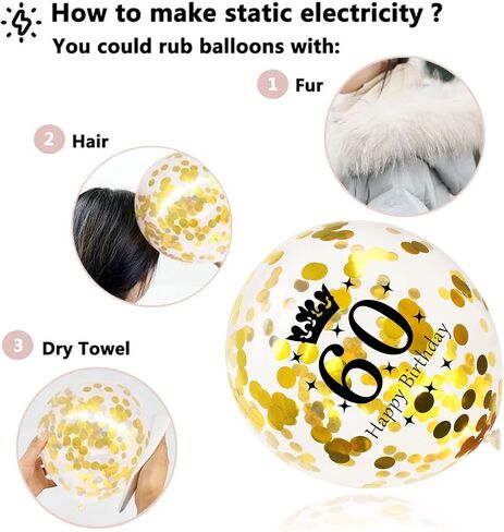 60th Birthday Party Decorations for Men Women Black and Gold, Black Gold Happy Birthday Banner Sign 60th Happy Birthday Balloons for 60th Anniversary Birthday Party Supplies Outdoor Indoor Décor in Kuwait