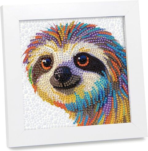 geesfayan Diamond Art Kits for Kids Ages 8-12,6 Inch DIY Gem Art Painting with 7 Inch Frame, Complete Starter Kit for Beginners, Creative Arts & Crafts Gift for Girls & Boys (Sloth) in Saudi Arabia