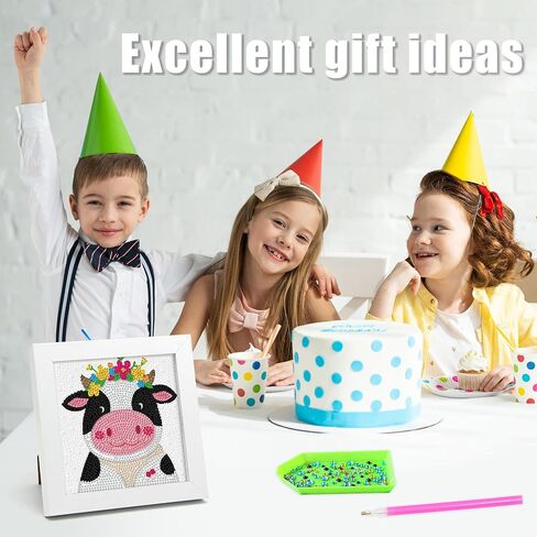 geesfayan Diamond Art Kits for Kids Ages 8-12,6 Inch DIY Gem Art Painting with 7 Inch Frame, Complete Starter Kit for Beginners, Creative Arts & Crafts Gift for Girls & Boys (Sloth) in Saudi Arabia
