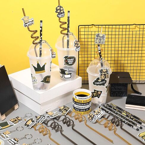 194 PCS حفل التخرج تفضل هدايا القرطاسية مجموعة حشوات كأس التخرج تهانينا in Kuwait