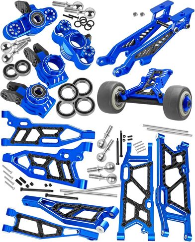 RC Upgrades Part for 1/8 Kraton/Outcast/Notorious 6S BLX,Alloy Front Rear Suspension Arms,Front Knuckles Steering Blocks &Rear Hub Stub Axle Carriers,Wing Mount &Wheelie Bar Set,Red in Saudi Arabia