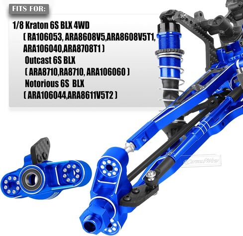 RC Upgrades Part for 1/8 Kraton/Outcast/Notorious 6S BLX,Alloy Front Rear Suspension Arms,Front Knuckles Steering Blocks &Rear Hub Stub Axle Carriers,Wing Mount &Wheelie Bar Set,Red in Saudi Arabia