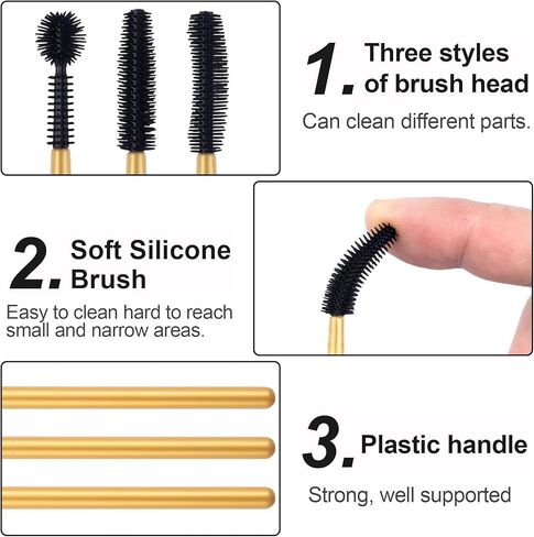 12pcs Nook and Cranny Sewing Machine Silicone Cleaning Brush, 3 Styles Crevice Cleaning Brushes, Cleaning Brushes Small Spaces for Machine Gaps, Computer Keyboards(Orange Purle Red) in Kuwait