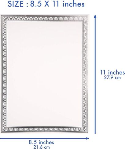 Certificate Paper 8.5 x 11 Inches, 100-Pack Diploma Paper, Letter Size, Blank, Blue Borders in Saudi Arabia