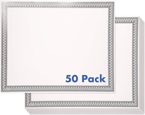 Certificate Paper 8.5 x 11 Inches, 100-Pack Diploma Paper, Letter Size, Blank, Blue Borders in Saudi Arabia