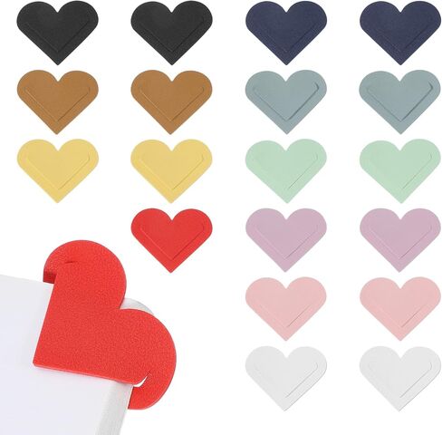 PATIKIL Leather Heart Bookmarks, 20Pcs Cute Corner Page Book Marks Bookmark Clips Book Accessories for Reading Lovers Women Men Teacher Gifts, Purple/Pink/Green/Blue/Red in Saudi Arabia