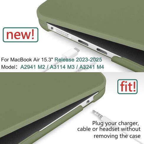 DONGKE متوافق مع حافظة M3 MacBook Air 15 بوصة 2024 2023 A3114 A2941 M2 مع شاشة عرض شبكية العين السائلة ومعرف اللمس، غطاء صلب من البلاستيك اللامع مع غطاء لوحة المفاتيح - ضوء النجوم اللامع in Kuwait