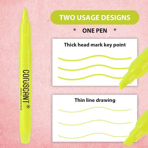 Highlighter - 100 pack color highlighter, color transparent visible fluorescent pen shell, wide chisel point mark, fluorescent pen, school, office in Kuwait