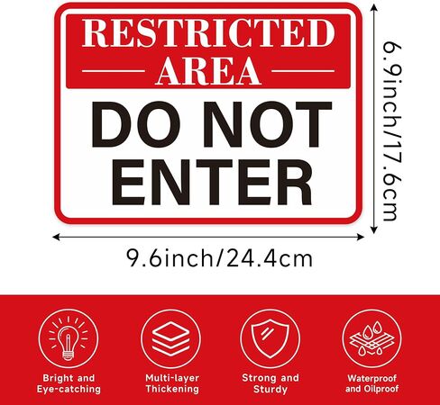 Restricted Area Do Not Enter Signs, Self-Adhesive Weatherproof and Fade-Resistant Employees Only Sticker, Authorized Personnel Only Sign for Home, Business Office, Shop, Door（7" x 5"） in Kuwait
