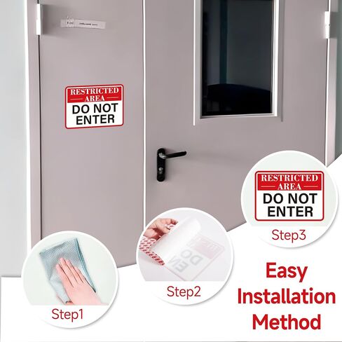 Restricted Area Do Not Enter Signs, Self-Adhesive Weatherproof and Fade-Resistant Employees Only Sticker, Authorized Personnel Only Sign for Home, Business Office, Shop, Door（7" x 5"） in Kuwait