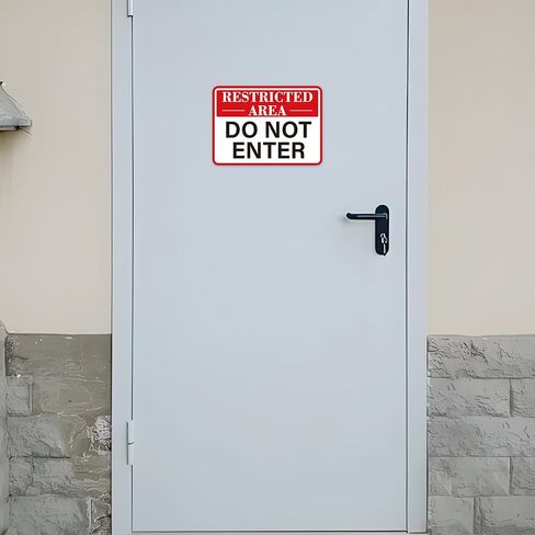 Restricted Area Do Not Enter Signs, Self-Adhesive Weatherproof and Fade-Resistant Employees Only Sticker, Authorized Personnel Only Sign for Home, Business Office, Shop, Door（7" x 5"） in Kuwait