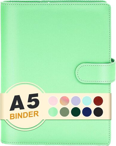 A5 Budget Binder,Mini Photocard Binder for A5 Filler Paper, Loose Leaf Personal Planner Binder with Magnetic Buckle Closure(Purple) in Saudi Arabia