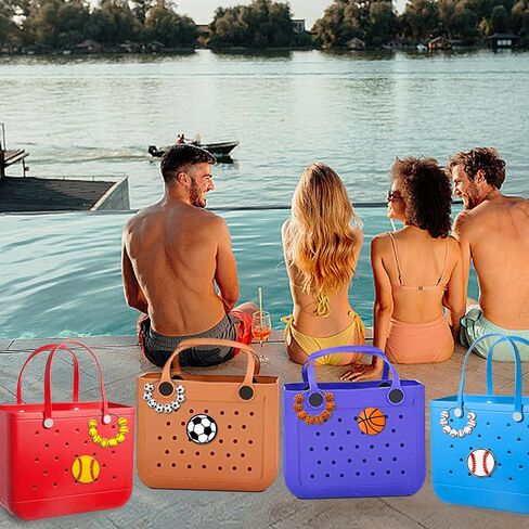 2pcs سحر الرياضة لحقيبة الشاطئ ، وسحر الملحقات Bogg Bag المتوافقة مع حقيبة الشاطئ الأصلية جميع الطرز ، وإدراج ديكورات لأكياس حقيبة اليد الحديثة بسيطة in Kuwait