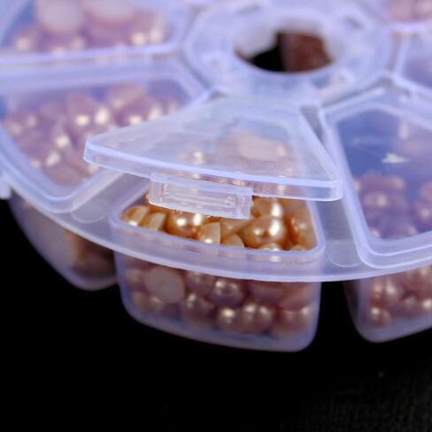 Zbella 2,000+pcs 6 Sizes Flat Back Pearls Cabochons + Storage for Crafts Scrapbooking Embellishment DIY Phone Nail (3mm, 4mm, 5mm,6mm, 8mm, 10mm) (Champagne) in Saudi Arabia