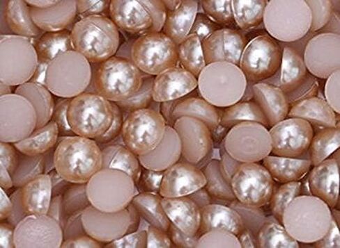 Zbella 2,000+pcs 6 Sizes Flat Back Pearls Cabochons + Storage for Crafts Scrapbooking Embellishment DIY Phone Nail (3mm, 4mm, 5mm,6mm, 8mm, 10mm) (Champagne) in Saudi Arabia