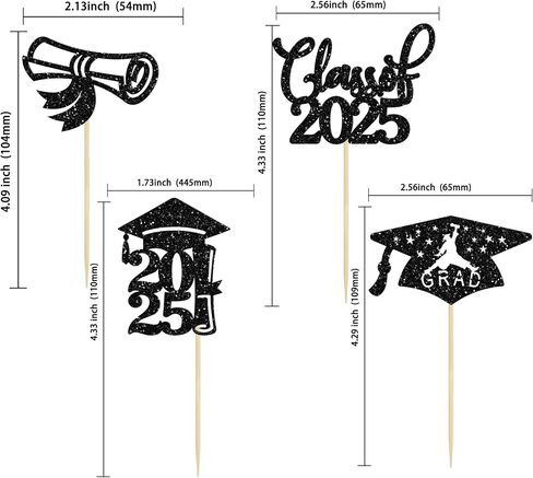 36 Pack 2025 تخرج موضوع Cupcake Toppers Glitter Class of 2025 Diploma Capcake Capcake يختار 2025 تخرج تخرج الكعكة الزخارف اللوازم الوردي in Saudi Arabia